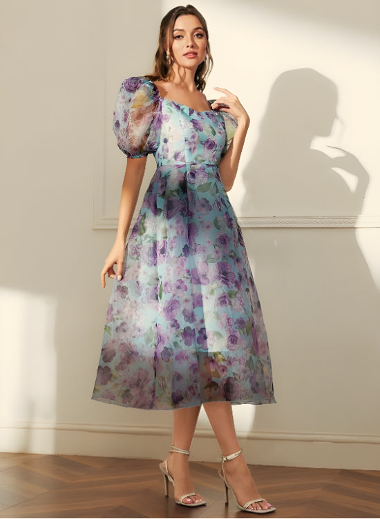Floral Design Dresses in Luxurious Organza Fabric