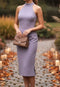 Elchic Lavender Racer Neck Sheath Dress