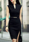 Elchic Elegant Belted Formal Sheath Dress