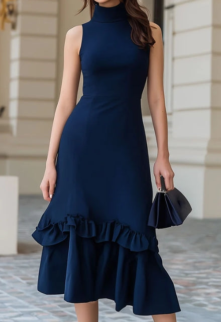 Elchic Maxi Length Ruffled Hem Bodycon Dress