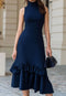 Elchic Maxi Length Ruffled Hem Bodycon Dress