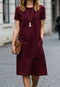Elchic Maroon Casual A-line Women Dress