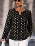 Chic Gold Polka Dot Blouse for Women for Dressy or Casual Wear