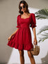 Elchic Charming Ruffle Hem and Sweetheart Neckline Dress