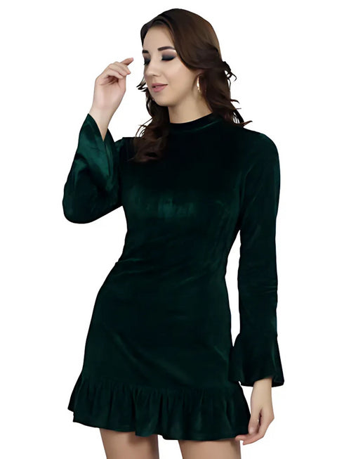 Green Velvet Sheath Dress