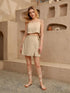 Elchic Spaghetti Top and Split Hem Skirt in Cotton
