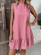 Heart Print Ruffle Hem A-line Pink Dress