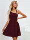 Crimson Chic: Flared Hem Asymmetric Dress in Burgundy