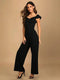 Off Shoulder Wide-Leg Glamour Black Jumpsuit