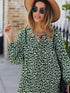 Elchic Green & White Leopard Print Top
