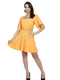 Cut-out Orange Flared Dress