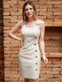 Wide-shoulder straps off-white Dress
