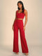 Electric Red Two-piece Wide-Leg Co-ord Set