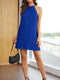 Elchic Solid Blue Halter Neck Mini Dress