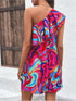 Dress to Impress: Allover Print One-Shoulder Colorful Chic Delight