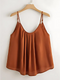 Brown Solid Tank Top
