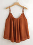 Brown Solid Tank Top