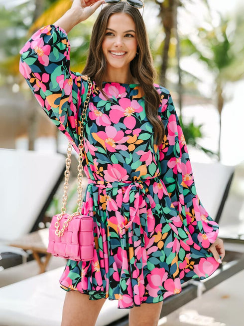 Elchic Bloom Elegance Full Sleeves Mini Dress