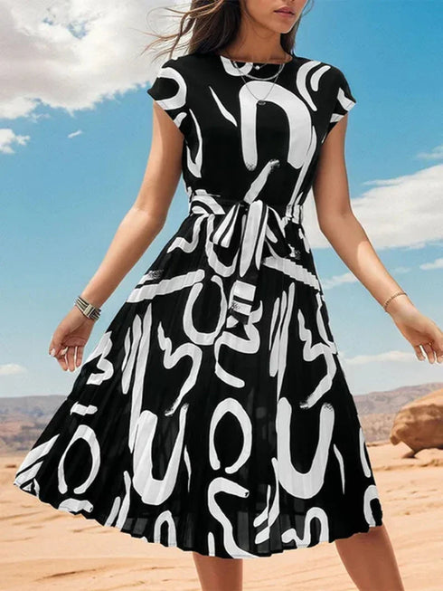 Elchic Black And White Tunic Midi Dress