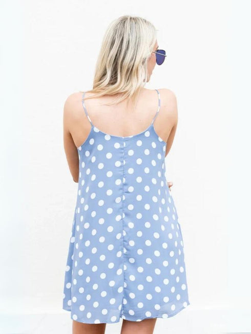 Elchic Polka Dot Blue and White Mini Dress