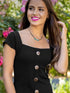 Black Front Buttoned Down Dress