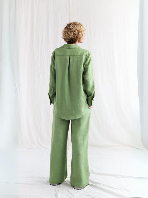 Serenity Green Oversized Shirt and Comfy Pants Co-ord Set