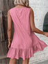 Heart Print Ruffle Hem A-line Pink Dress