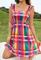 Elchic Multicolor Checks Print Mini Dress
