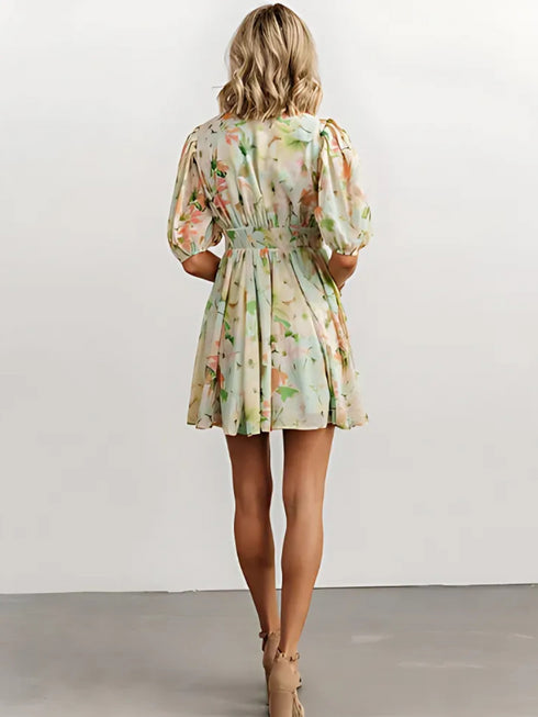 Floral Breeze: Tropical Paradise Mini Dress