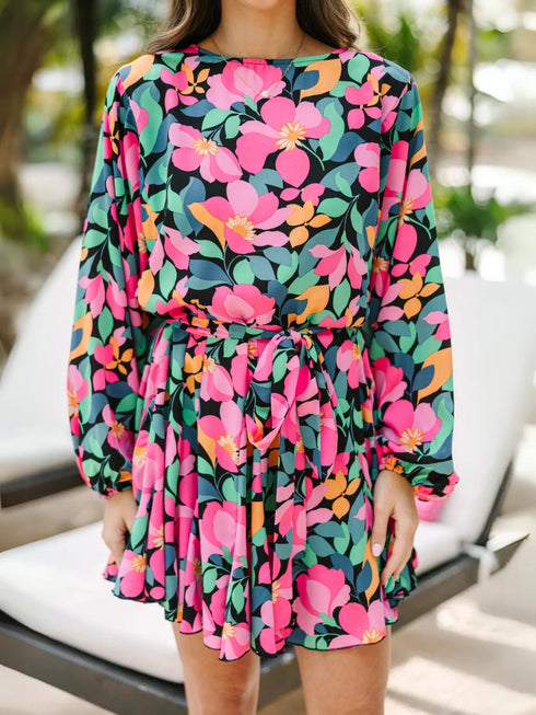 Elchic Bloom Elegance Full Sleeves Mini Dress