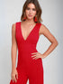 Radiant Ruby: Wide-Leg Sleeveless Jumpsuit