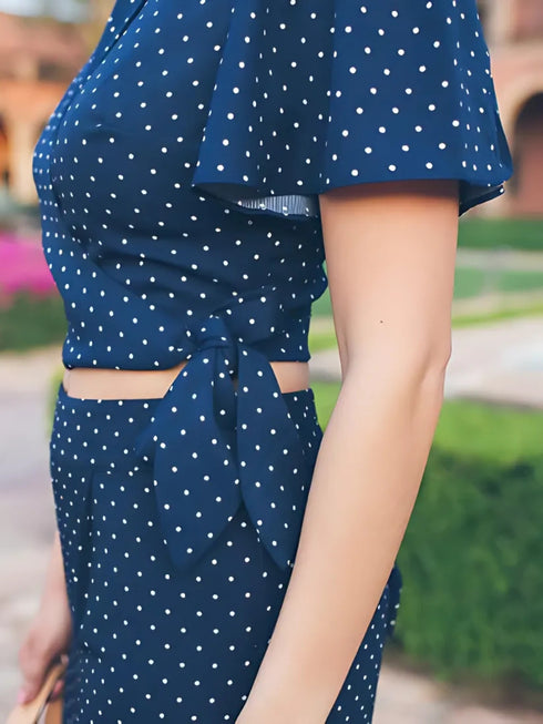 Polka Print Blue Co-ord Set