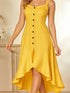 Elchic Women Mustard Yellow Solid Fit and Flare Dress