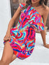 Dress to Impress: Allover Print One-Shoulder Colorful Chic Delight