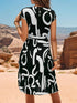 Elchic Black And White Tunic Midi Dress