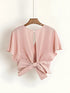 Elchic Peach Solid Crop Top