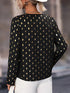 Chic Gold Polka Dot Blouse for Women for Dressy or Casual Wear