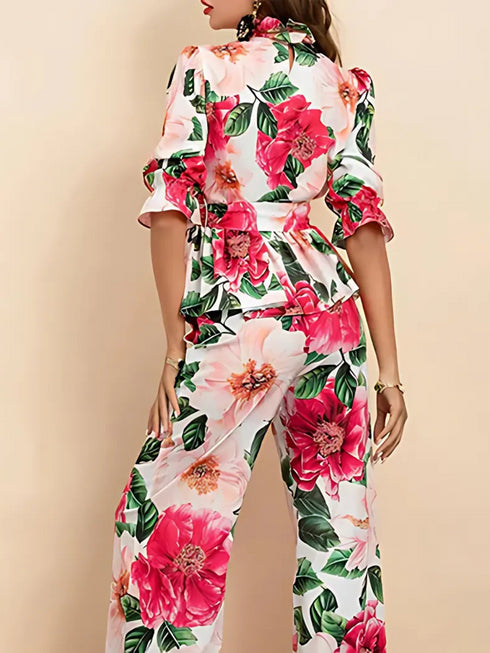 Tropical Floral Print Co-ord Set