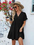 Elchic Ruffle Hem V- Neck Casual Dress