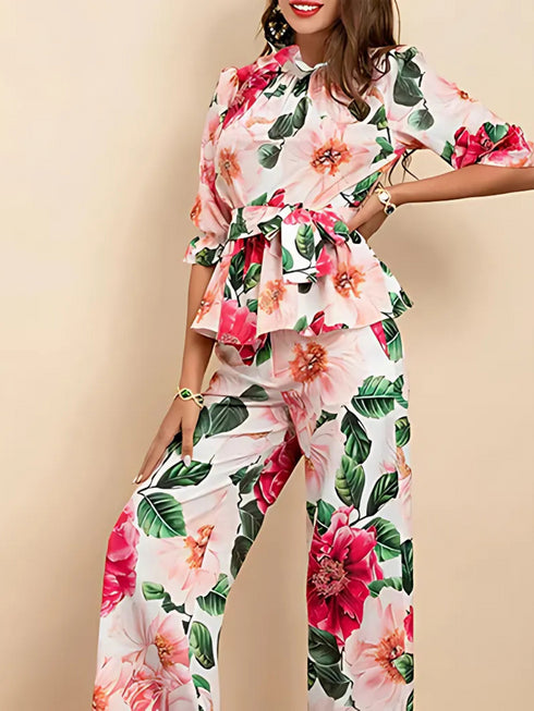 Tropical Floral Print Co-ord Set