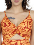 Orange & Yellow Abstract Printed Cut-out Dress