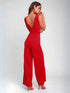 Radiant Ruby: Wide-Leg Sleeveless Jumpsuit