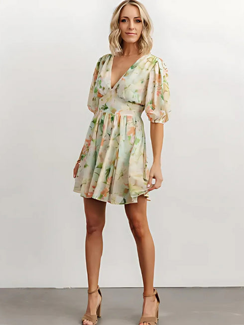 Floral Breeze: Tropical Paradise Mini Dress