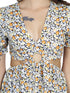 Floral waist cut-out fit & flared dress