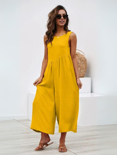 Comfort Loose Open Back Sleeveless Jumpsuit