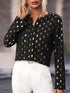 Chic Gold Polka Dot Blouse for Women for Dressy or Casual Wear