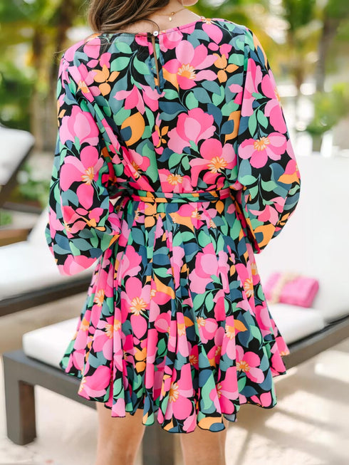 Elchic Bloom Elegance Full Sleeves Mini Dress