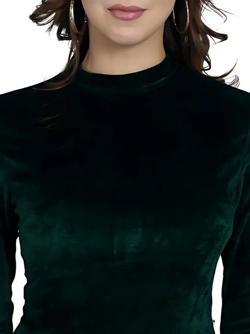 Green Velvet Sheath Dress