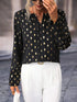 Chic Gold Polka Dot Blouse for Women for Dressy or Casual Wear