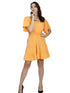 Cut-out Orange Flared Dress
